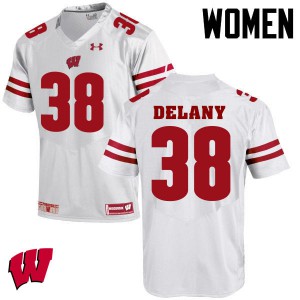 Women Wisconsin Badgers #38 Sam DeLany White NCAA Jersey 406225-660