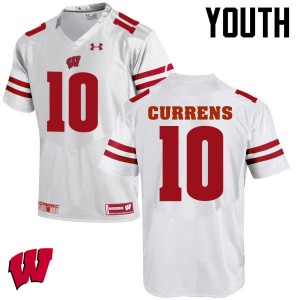 Youth University of Wisconsin #10 Seth Currens White Stitched Jerseys 684668-484