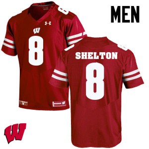 Men's Badgers #8 Sojourn Shelton Red Stitch Jerseys 631430-606