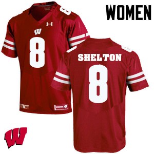 Women Badgers #8 Sojourn Shelton Red Football Jerseys 511874-548
