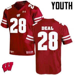 Youth Wisconsin #28 Taiwan Deal Red Football Jerseys 944249-563