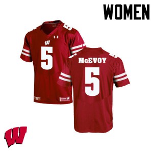 Women's Wisconsin #5 Tanner McEvoy Red Stitch Jersey 704265-210