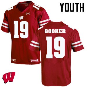 Youth University of Wisconsin #19 Titus Booker Red University Jersey 538563-531