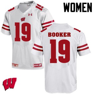 Womens University of Wisconsin #19 Titus Booker White NCAA Jerseys 121057-399