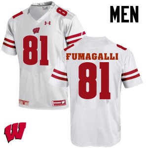 Men's University of Wisconsin #81 Troy Fumagalli White Football Jerseys 823144-815