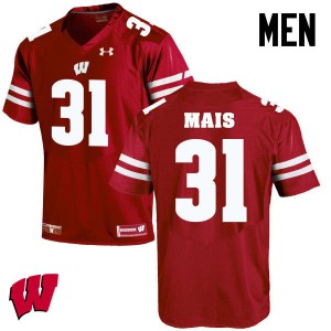 Men's Wisconsin #31 Tyler Mais Red Football Jersey 751357-277
