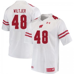 Men Wisconsin Badgers #48 Travis Wiltjer White Stitched Jerseys 894980-608