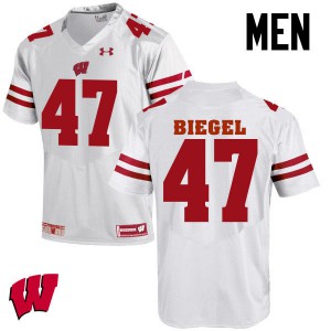 Mens Wisconsin #47 Vince Biegel White NCAA Jerseys 500455-392