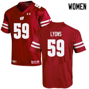 Women University of Wisconsin #59 Andrew Lyons Red Player Jersey 155814-736