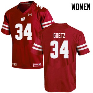 Women's Wisconsin #34 C.J. Goetz Red Stitched Jerseys 180735-331