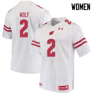 Womens Wisconsin Badgers #2 Chase Wolf White Stitch Jerseys 644898-884