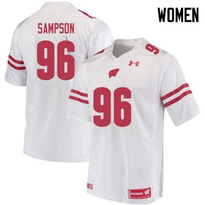 Women Wisconsin Badgers #96 Cormac Sampson White Alumni Jersey 891405-237