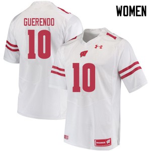 Women University of Wisconsin #10 Isaac Guerendo White Embroidery Jersey 348094-256