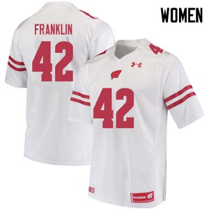Women's University of Wisconsin #42 Jaylan Franklin White Official Jerseys 237879-718