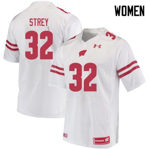 Women Badgers #32 Marty Strey White Alumni Jerseys 497803-651