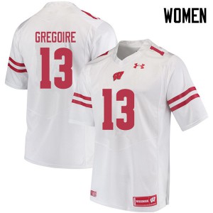 Womens UW #13 Mike Gregoire White Stitched Jerseys 440225-293