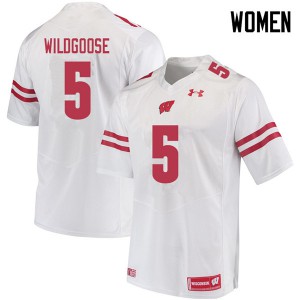 Women's University of Wisconsin #5 Rachad Wildgoose White Stitched Jersey 833559-197