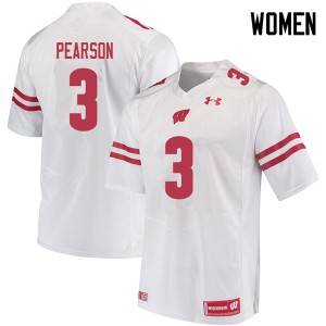 Women Wisconsin Badgers #3 Reggie Pearson White University Jerseys 856559-887