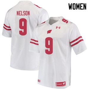 Women's Wisconsin #9 Scott Nelson White Official Jerseys 286519-199