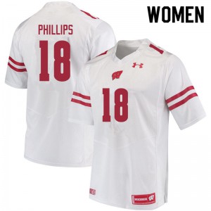 Women UW #18 Cam Phillips White Football Jerseys 983937-290