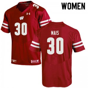 Women's Wisconsin Badgers #30 Tyler Mais Red College Jerseys 221645-302