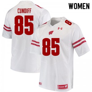 Womens University of Wisconsin #85 Clay Cundiff White High School Jerseys 667954-537