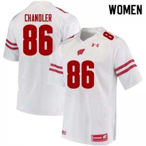 Women University of Wisconsin #86 Devin Chandler White College Jerseys 723204-477