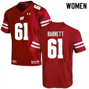 Womens University of Wisconsin #61 Dylan Barrett Red Official Jersey 139508-874