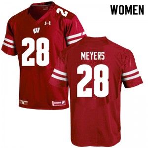 Women Wisconsin #28 Gavin Meyers Red Player Jersey 986156-213