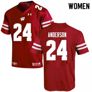 Womens Wisconsin Badgers #24 Haakon Anderson Red High School Jerseys 210335-794