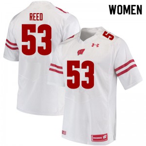 Women's University of Wisconsin #53 Malik Reed White NCAA Jersey 928220-999