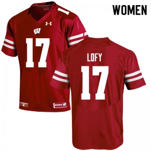 Women's UW #17 Max Lofy Red Stitched Jerseys 454563-426