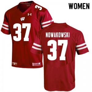 Women Wisconsin Badgers #37 Riley Nowakowski Red Official Jersey 805051-518