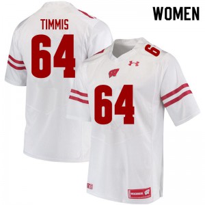Women's Wisconsin #64 Sean Timmis White Stitched Jersey 640161-107