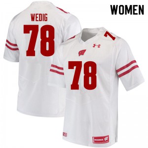 Women University of Wisconsin #78 Trey Wedig White University Jersey 992022-528
