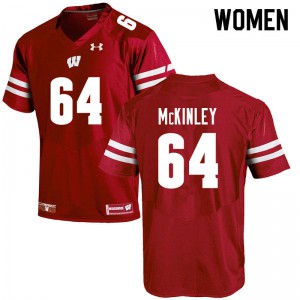 Women's University of Wisconsin #64 Duncan McKinley Red Embroidery Jersey 800095-696