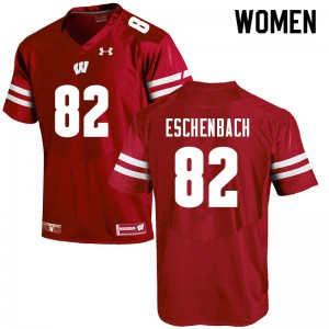 Women's Badgers #82 Jack Eschenbach Red Football Jerseys 683278-564