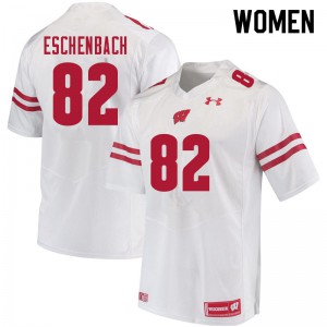 Womens Badgers #82 Jack Eschenbach White Alumni Jersey 519948-764