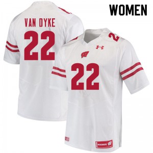 Women's UW #22 Jack Van Dyke White Embroidery Jerseys 736300-876