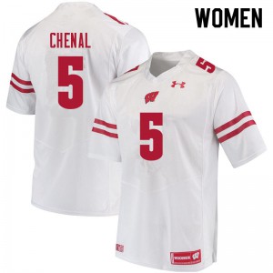 Womens Wisconsin #5 Leo Chenal White Player Jerseys 186588-233