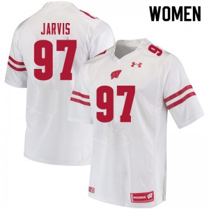 Womens Badgers #97 Mike Jarvis White College Jerseys 365540-685