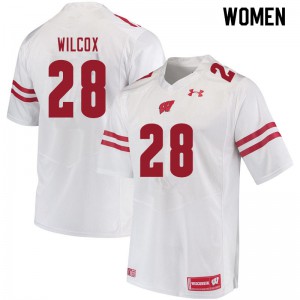 Womens University of Wisconsin #28 Blake Wilcox White Player Jersey 295464-247