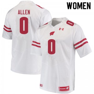 Women's UW #0 Braelon Allen White Player Jerseys 400818-556