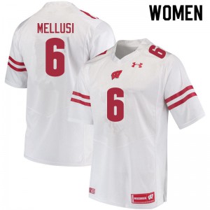 Women's Wisconsin #6 Chez Mellusi White Player Jerseys 505803-694