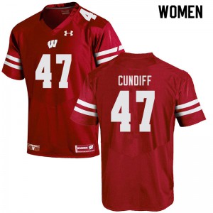 Women's Badgers #47 Clay Cundiff Red Stitched Jersey 562033-179