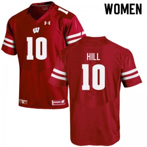 Womens University of Wisconsin #10 Deacon Hill Red Official Jerseys 231117-574