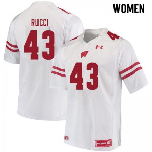 Women's University of Wisconsin #43 Hayden Rucci White Official Jersey 195246-951