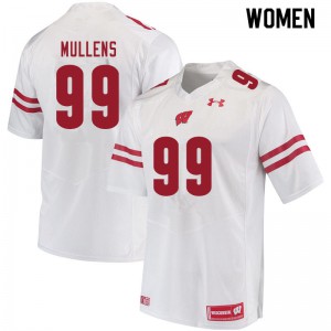 Womens University of Wisconsin #99 Isaiah Mullens White Stitch Jerseys 871253-838