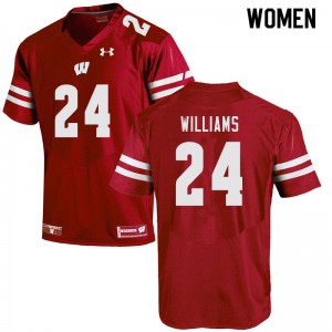 Womens University of Wisconsin #24 James Williams Red Alumni Jerseys 178381-468