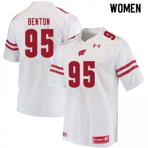 Women's Badgers #95 Keeanu Benton White NCAA Jerseys 151216-750